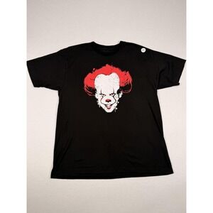 IT Chapter Two‎ Shirt Mens XL Black Pennywise Face Graphic Tee Horror Movie